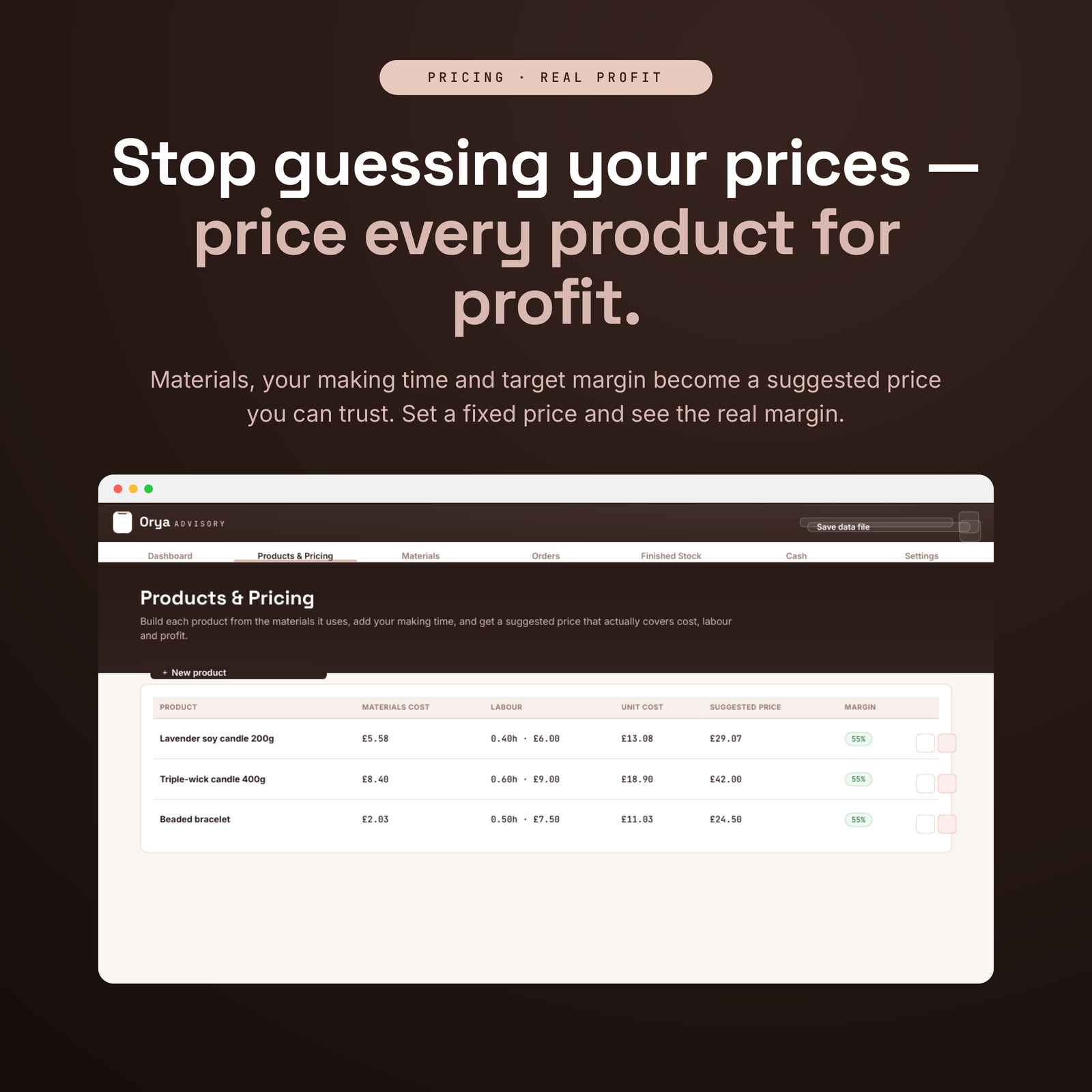 Handmade Business Manager - Pricing, Orders & Inventory App