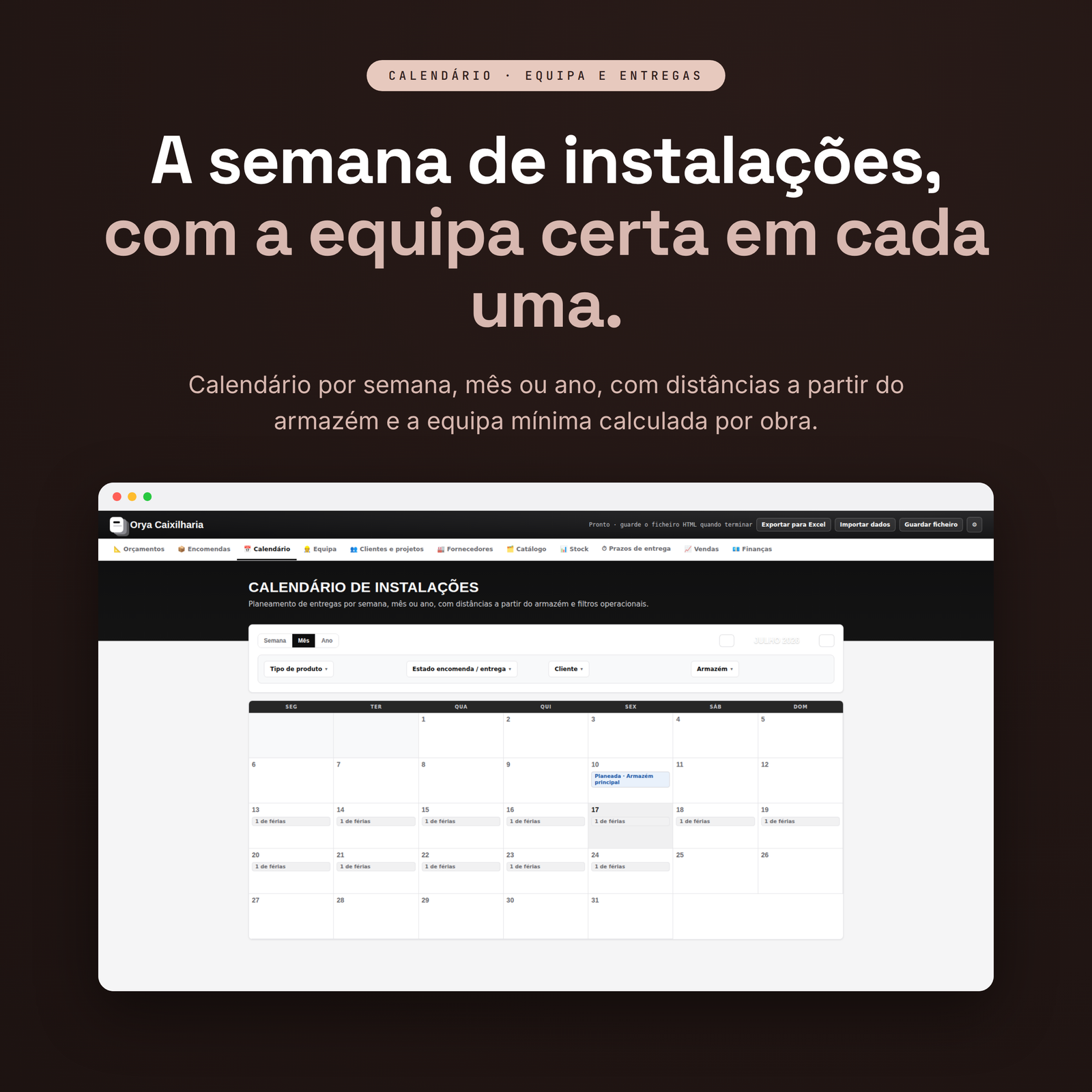 Software para Caixilharias - Orçamentos, Obras e Stock