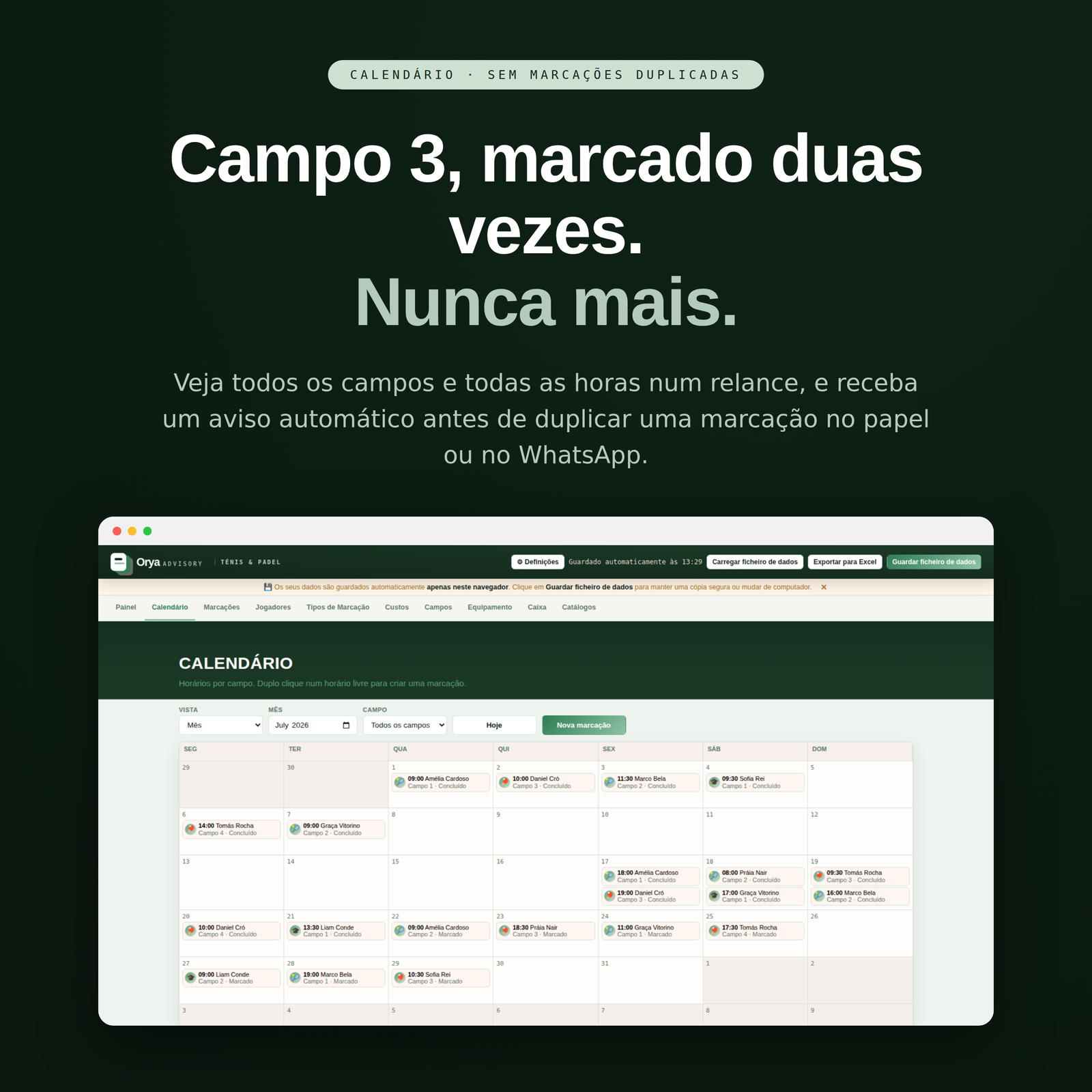 Tennis & Padel Court Manager | Gestor de Campos de Ténis e Padel